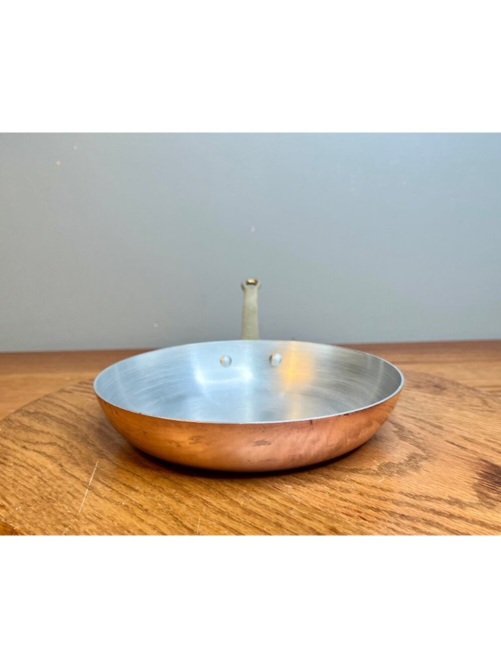Vintage Copper  Frying Pan (7.5 diameter) With Brass Handle - Picture 3 of 14